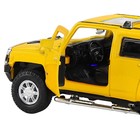 Машина металлическая Hummer H3 1:32 цвет жёлтый инерция, световые и звуковые эффекты, открываются двери - Фото 8