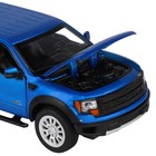 Машина металлическая Ford F-150 SVT Raptor 1:34, инерция, световые и звуковые эффекты, открываются двери, капот, цвет синий - Фото 8