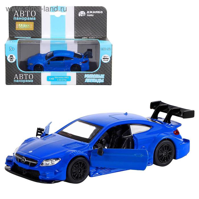 Машина металлическая Mercedes-AMG C 63 DTM 1:43, инерция, открываются двери, цвет синий - Фото 1