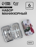 Набор маникюрный Paris, 6 предметов, в футляре, в PVC - пакете, МИКС - Фото 1