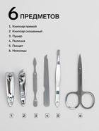 Набор маникюрный Paris, 6 предметов, в футляре, в PVC - пакете, МИКС - Фото 2