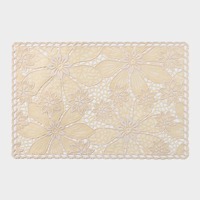 Салфетка ажурная для стола «Нежность. Астры», 45×30 см, бежевая
