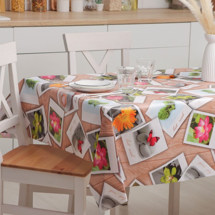 Клеёнка на стол Доляна «Фото», на нетканой основе, ширина 137 см, толщина 0.7 мм, рулон 20 м - Фото 1