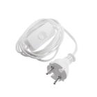 Шнур Luazon Lighting, 1.7 м, ШВВП 2х0.5 мм2, с выключателем и вилкой, белый - Фото 1