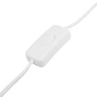 Шнур Luazon Lighting, 1.7 м, ШВВП 2х0.5 мм2, с выключателем и вилкой, белый - Фото 2