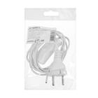 Шнур Luazon Lighting, 1.7 м, ШВВП 2х0.5 мм2, с выключателем и вилкой, белый - Фото 4