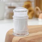 Зубочистки пластиковые, набор 190-200 шт., с щеточкой для удаления зубного налета, белые - Фото 1