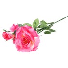 цветы искусственные куст розы 83 см d-15 см 3 бутона малиновая - Фото 1