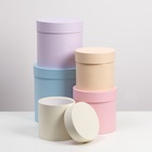 Набор круглых подарочных коробок 5 в 1 UPAK LAND, Рассвет, 23×23×25 - 15×15×15 см - Фото 2