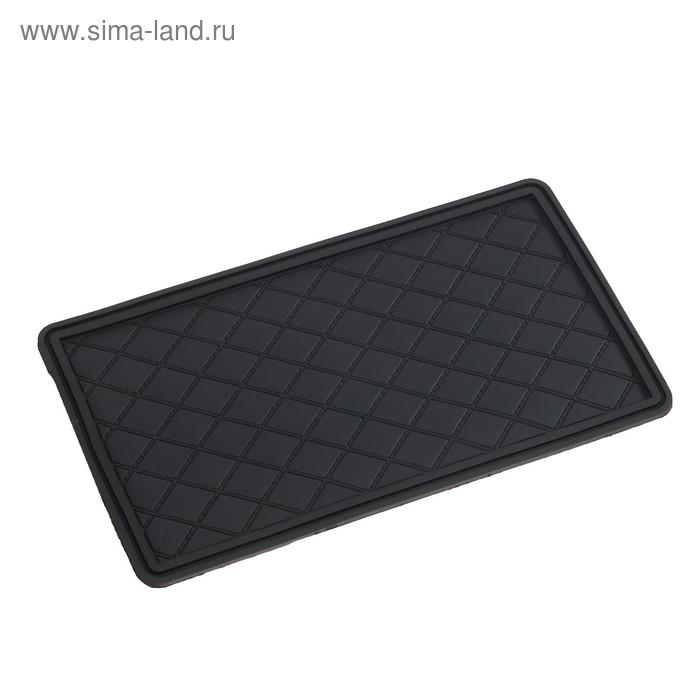 Коврик противоскользящий 20×13 см с бортом, черный - Фото 1