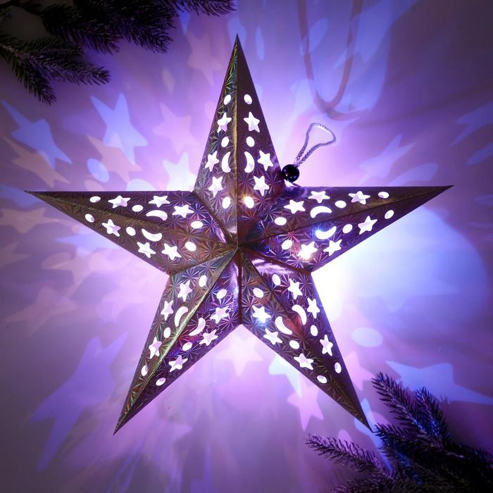 Звезда интерьерная с гирляндой «Космическое небо», 45 × 45 см - фото 1907163582