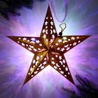 Звезда интерьерная с гирляндой «Золотые искры», 45 × 45 см - Фото 3