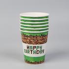 Набор бумажной посуды «С днём рождения», 6 тарелок, 6 стаканов, 6 колпаков, 1 гирлянда 5515682
