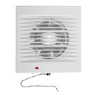 Вентилятор вытяжной ZEIN LOF-03, d=100 мм, 220 В, 15 Вт, сетка, шнурковый выключатель, белый - Фото 4