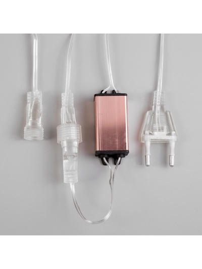 Гирлянда «Сосульки» 2.5×0.5 м, IP65, прозрачная нить, 288 LED, свечение синее с эффектом стекания, 12 В