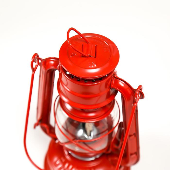 Керосиновая лампа декоративная красный 9,7х12,5х11,5 см RISALUX - фото 1885089722