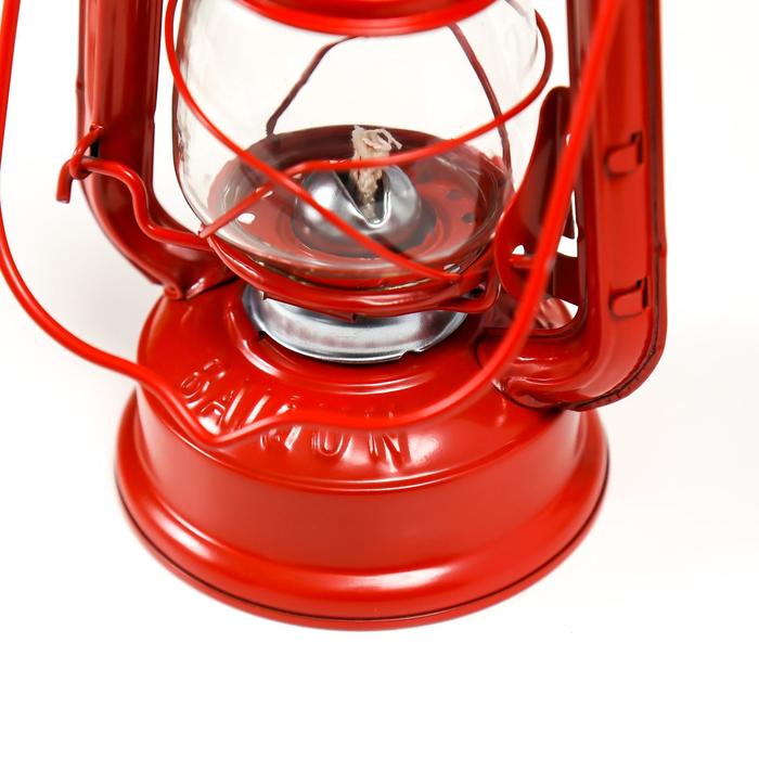 Керосиновая лампа декоративная красный 9,7х12,5х11,5 см RISALUX - фото 1885089723