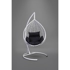 Подвесное кресло SEVILLA белое, черная подушка, стойка - фото 295036652