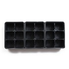 Набор для рассады: 3 пластиковые кассеты на 18 ячеек, по 120 мл, пластиковый чёрный поддон, 39 × 18 × 5 см - Фото 2