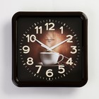Часы настенные, серия: Кухня, "Чашка кофе", плавный ход, d=26 см, коричневый - фото 9119647