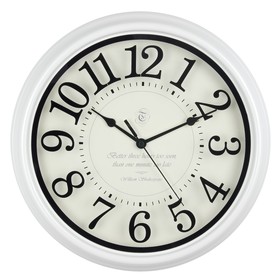 Часы настенные, серия: Классика, плавный ход, d=31 cм, печать по стеклу, белые