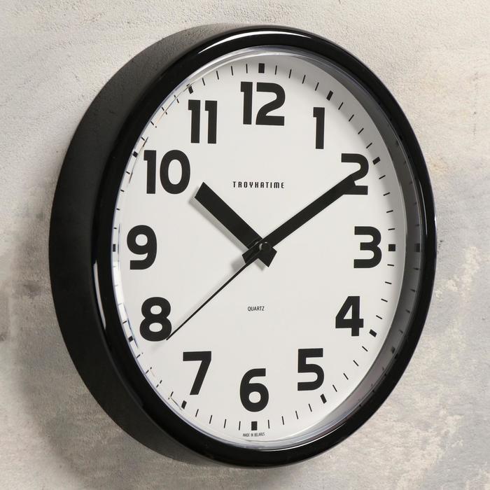 Часы настенные, серия: Классика, плавный ход, d=22.5 cм, черные - фото 1905714857