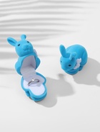 Футляр под серьги, кольцо «Кролик», бархатный, 5.7×4.5 см, бирюзовый 5287787