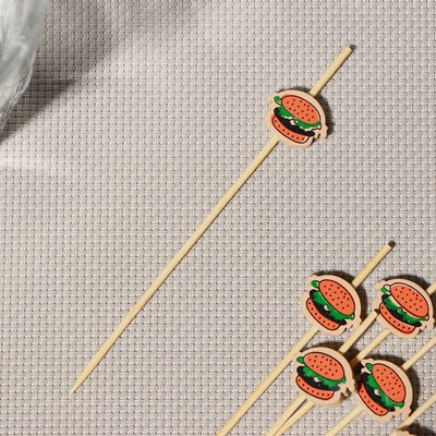 Шпажки Доляна «Бургеры», 12 см, набор 25 шт.