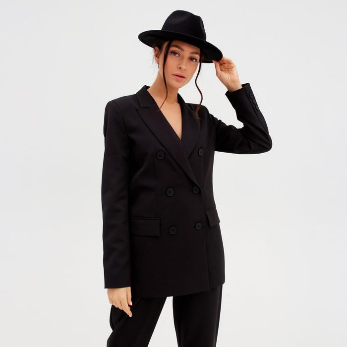 Пиджак женский двубортный MIST размер 50, цвет чёрный