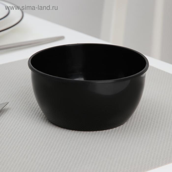 Контейнер пластиковый одноразовый «Плошка», 360 мл, 11,2 см, чёрный - Фото 1