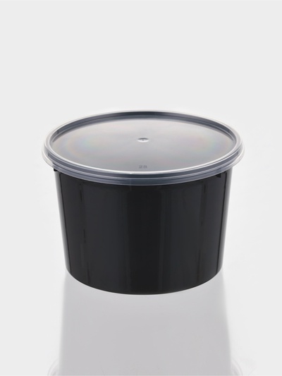 Контейнер пластиковый одноразовый «Супница», 500 мл, 11.2 см, чёрный