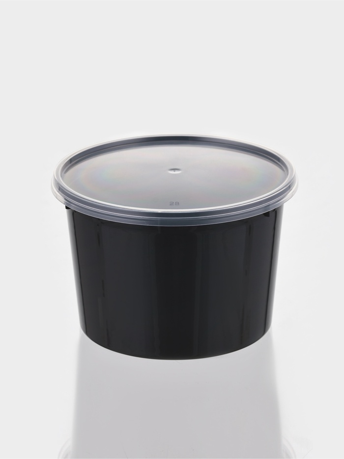 Контейнер пластиковый одноразовый «Супница», 500 мл, 11.2 см, чёрный - Фото 1