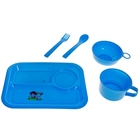 Набор детской посуды: тарелка прямоугольная, ложка, вилка, миска, поильник, цвета МИКС - Фото 3