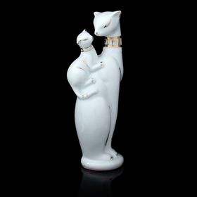 Сувенир керамика "Кошка египетская с котёнком, белая" 23х8х5,5 см