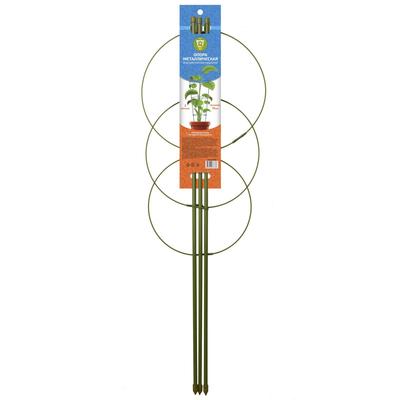 Опора для растений, 3 кольца, h = 75 см, d = 24-22-20 см, металл