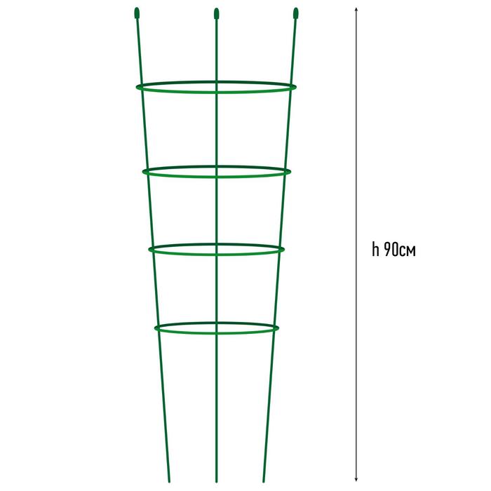 Опора для растений, 4 кольца, h = 90 см, d = 26-24-22-20 см, металл - фото 1880638895