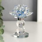 Фигурка стекло «Лотос на пьедестале», вращается, голубой, 10.5×8.5×8.5 см - Фото 1