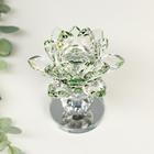 Фигурка стекло «Лотос на пьедестале», вращается, зелёный, 10.5×8.5×8.5 см - Фото 2