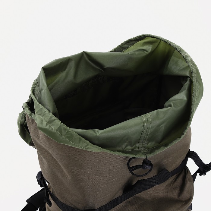 Рюкзак туристический, 100 л, отдел на молнии, 3 наружных кармана, цвет хаки - фото 1912375488
