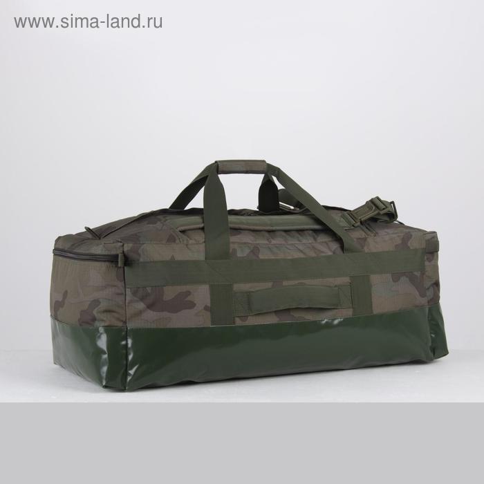 Сумка-рюкзак туристический, 100 л, отдел на молнии, 2 наружных кармана, цвет камуфляж - Фото 1