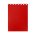 Блокнот А6, 40 листов в клетку на гребне "Корпоративный", обложка мелованный картон, ВД-лак, красный - Фото 1