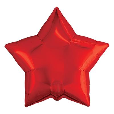 Шар фольгированный 19", звезда, цвет красный