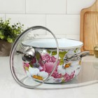 Кастрюля эмалированная «Пион», 3.1 л, стеклянная крышка, индукция - Фото 2