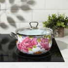 Кастрюля эмалированная «Пион», 3.1 л, стеклянная крышка, индукция - Фото 6