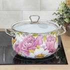 Кастрюля эмалированная «Пион», 4 л, стеклянная крышка, индукция - Фото 4