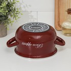 Кастрюля эмалированная «Бордо», 2,1 л, стеклянная крышка, индукция, цвет бордовый - Фото 3