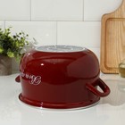 Кастрюля эмалированная «Бордо», 4 л, d=20 см, стеклянная крышка, индукция, цвет бордовый - Фото 3