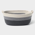 Корзина для хранения LaDо́m «Вега», плетёная, ручной работы, с ручками, хлопок, 32×21×14 см, серая - Фото 6