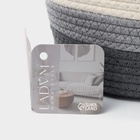 Корзина для хранения LaDо́m «Вега», плетёная, ручной работы, с ручками, хлопок, 32×21×14 см, серая - Фото 7