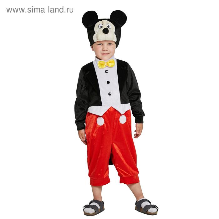 Карнавальный костюм «Микки Маус», комбинезон, шапка, р.26, рост 104 см - Фото 1
